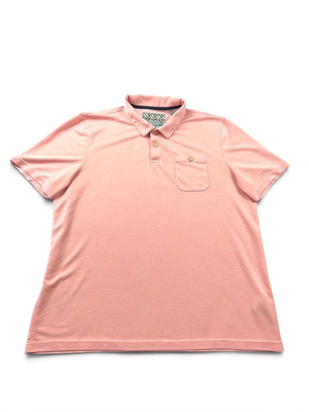Ted Baker Polo Shirt Mens 6 / XXL Peach Coral Pink